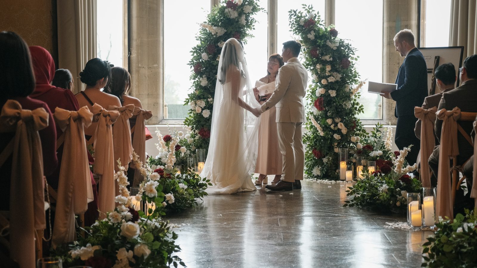 The ceremony space, aisle and entrance